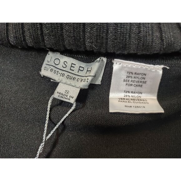 Joseph A Sweater Cape Black Ribbed Turtleneck Scalloped Pullover Womens Small - Picture 6 of 10